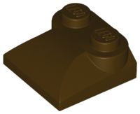 Tijolo Modificado 2x2x2/3 com extremidade curva inclinada Marrom Escuro
