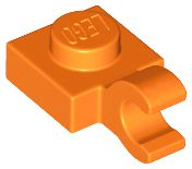 Placa Modificada 1x1 com Clip Horizontal Laranja