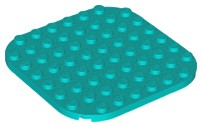 Placa 8x8 com cantos redondos Azul Turquesa