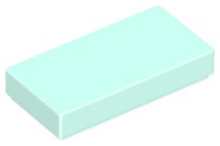 Placa Lisa 1x2 com Ranhura Light Aqua