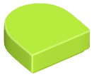 Placa Lisa Modificada 1x1 meio círculo Verde Limão