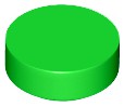 Placa Lisa Redonda 1x1 Verde Brilhante