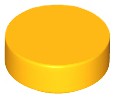 Placa Lisa Redonda 1x1 Laranja Brilhante
