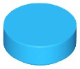 Placa Lisa Redonda 1x1 Dark Azure
