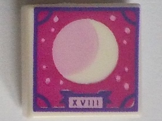 Placa Lisa 1x1 Branca com Desenho de Lua Crescente