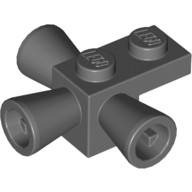 Tijolo modificado 1x1 com 3 alto-falantes Cinza Escuro