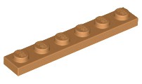 Placa 1x6 Medium Nougat