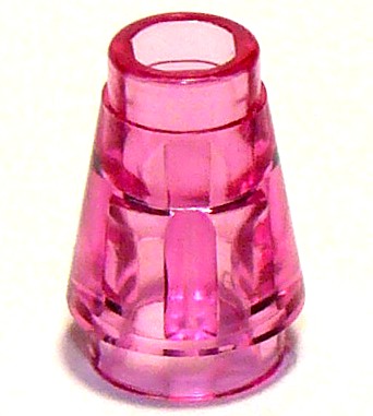 Cone 1x1 com Sulco Superior Translúcido Rosa Escuro