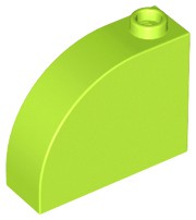 Tijolo Modificado 1x3x2 com curva no topo verde limão