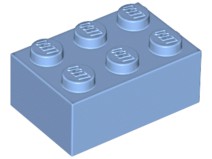 Tijolo 2x3 Medium Blue