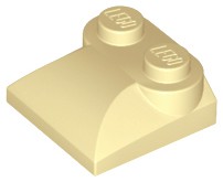 Tijolo Modificado 2x2x2/3 com extremidade curva inclinada bege