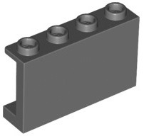 Painel 1x4x2 com Suportes Laterais Cinza Escuro