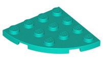 Placa redonda 4x4 de 1/4 dark turquoise