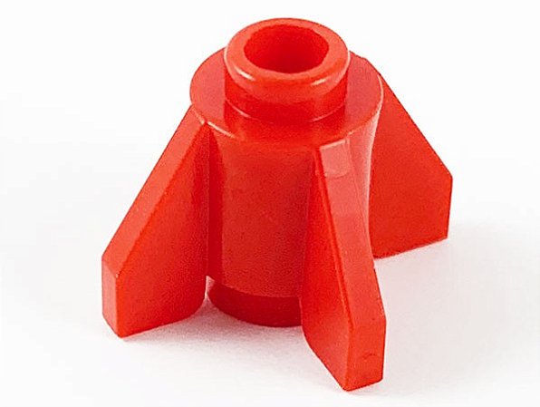 Tijolo 1x1 com barbatanas vermelho