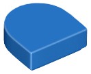 Placa Lisa Modificada 1x1 meio círculo Azul