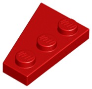 Placa Lego Direita 3x2 Vermelha