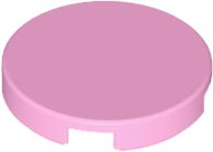 Placa Lisa Redonda 2x2 Cor de Rosa Brilhante