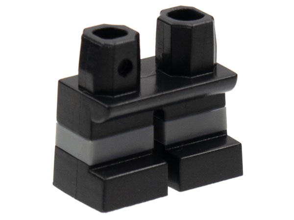 Pernas Curtas Preta com Listra Cinza Escura