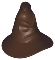 Chapéu de feiticeiro/bruxa com rosto moldado (chapéu seletor HP) Marrom Escuro