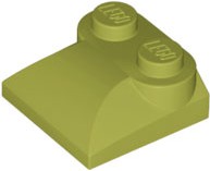 Tijolo Modificado 2x2x2/3 com extremidade curva inclinada verde oliva