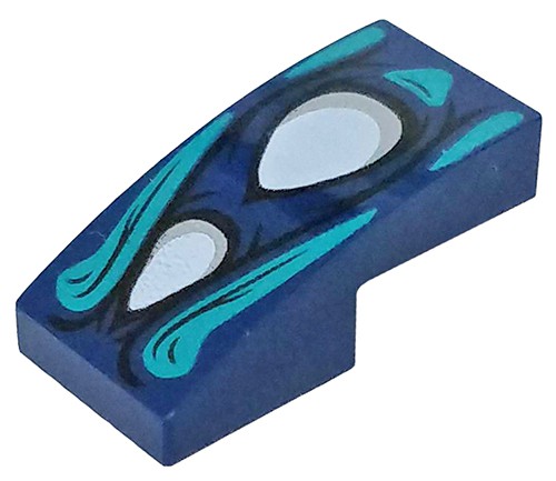 Inclinação Curva 2x1x2/3 com desenho de 2 Olhos Brancos Azul Escura
