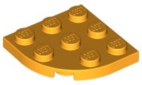 Placa de Canto Redonda 3x3 Laranja Brilhante