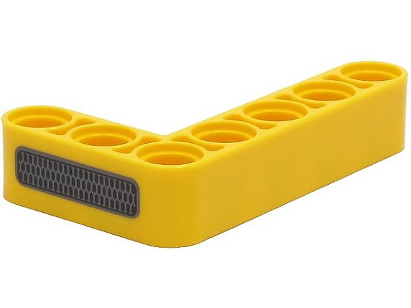 Viga L 3x5 Amarela com desenho de grade cinza e preta