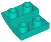 Inclinação curva 2x2 invertida Azul Turquesa