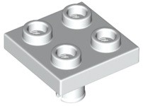 Placa Modificada 2x2 com Pino no Fundo Branca