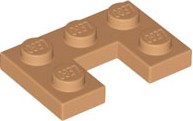 Placa Modificada 2x3 com Recorte 1x1 Medium Nougat