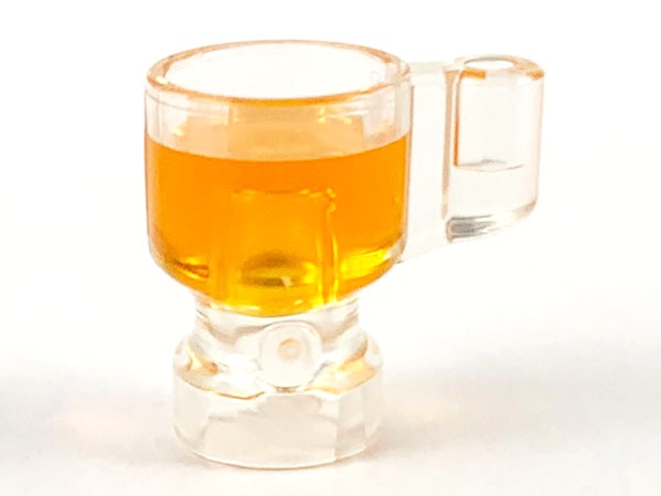 Caneca translúcida com desenho de bebida laranja