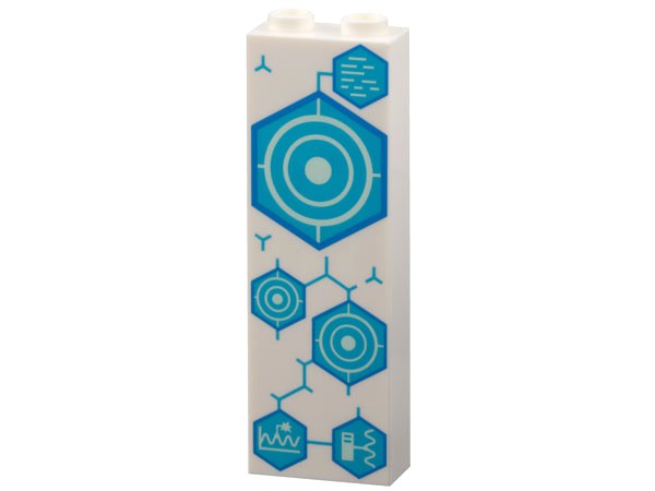 Tijolo 1x2x5 Branco com Desenho de círculos concêntricos