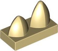 Placa Lisa Modificada 1x2 com 2 dentes Bege