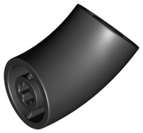 Tijolo Redondo 2x2 D. Cotovelo de 45 graus Preto