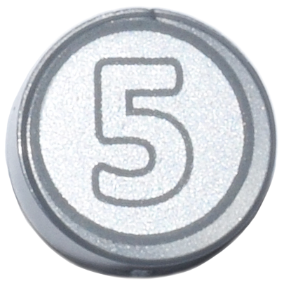 Placa Lisa Redonda 1x1 com desenho de moeda Flat Silver