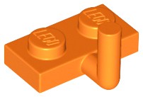 Placa modificada 1x2 com braço para cima (comprimento do braço horizontal de 5 mm)  Laranja
