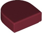 Placa Lisa Modificada 1x1 meio círculo Dark Red