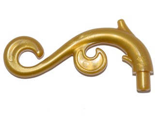 Caule de planta curvado com 2 espinhos Dourado Perolado