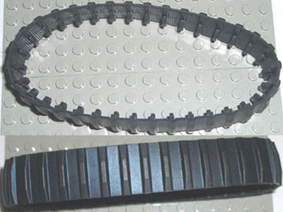 Par de Esteiras de Borracha com 34 Links Preta