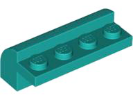 Tijolo 2x4x1 1/3 Modificado com Parte Superior Curvada Azul Turquesa