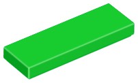 Placa Lisa 1x3 Verde Brilhante