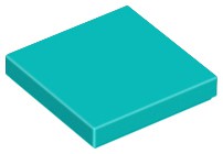Placa Lisa 2x2 Azul Turquesa