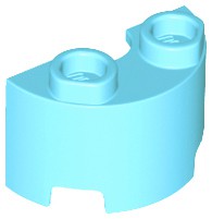 Meio Cilindro 1x2x1 Medium Azure