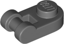 Placa Modificada 1x1 arredondada com alça de barra Cinza Escuro