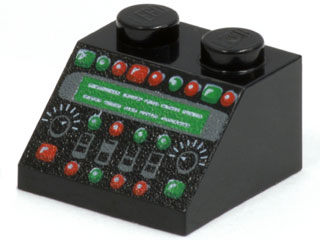 Inclinação 45 2x2 com Desenho de Painel de Controle Preto