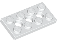 Placa Technic 2x4 com 3 furos Branca