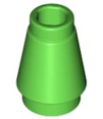 Cone 1x1 com Sulco Superior Verde Brilhante