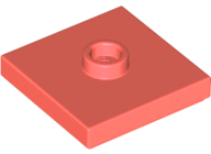Placa Modificada 2x2 com conector no centro Coral
