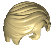 Cabelo penteado para a direita com ondulação frontal Bege