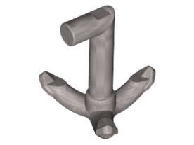 Gancho com barra lateral Flat Silver